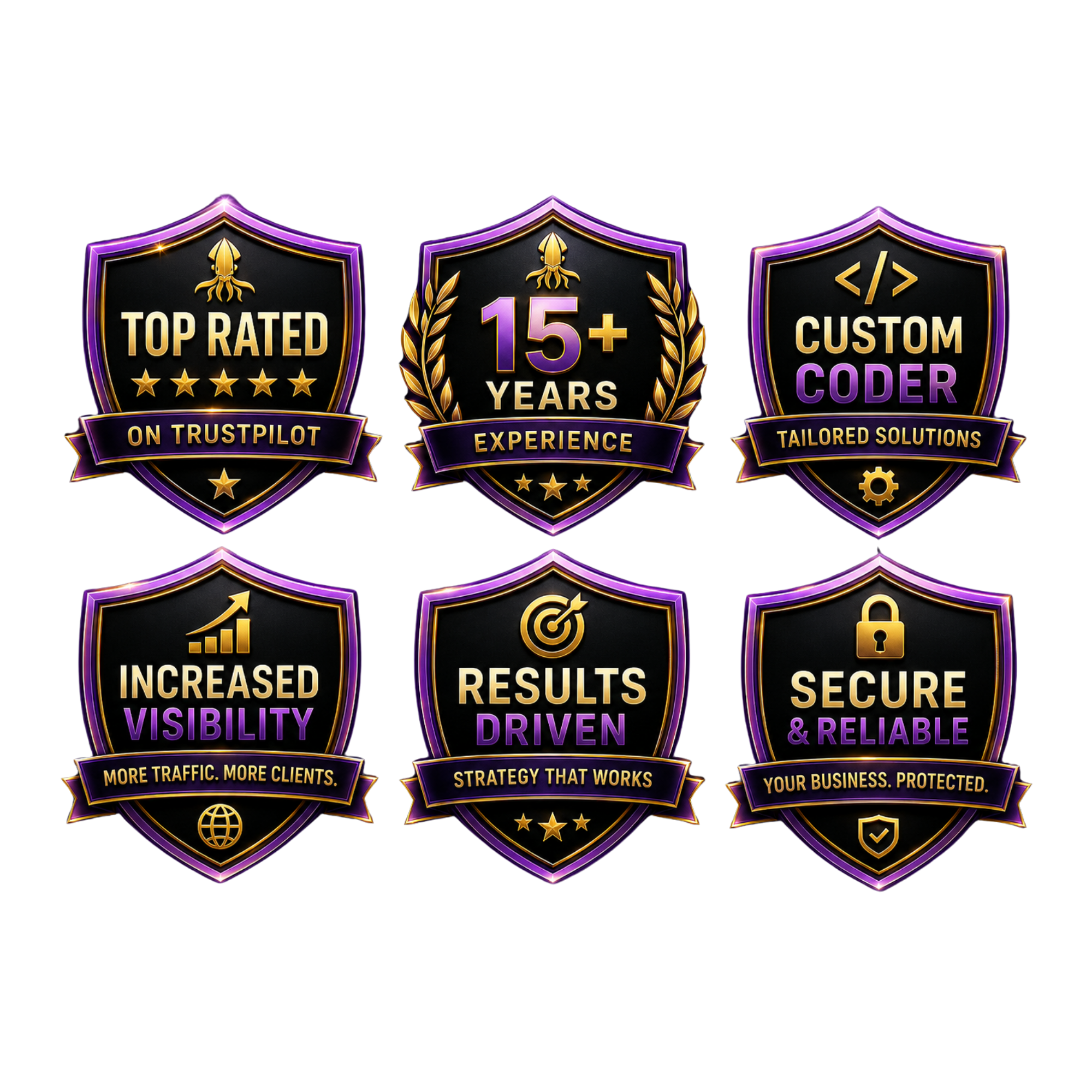 Trustpilot rated, years experience, clients helped and redesign uplift graphic