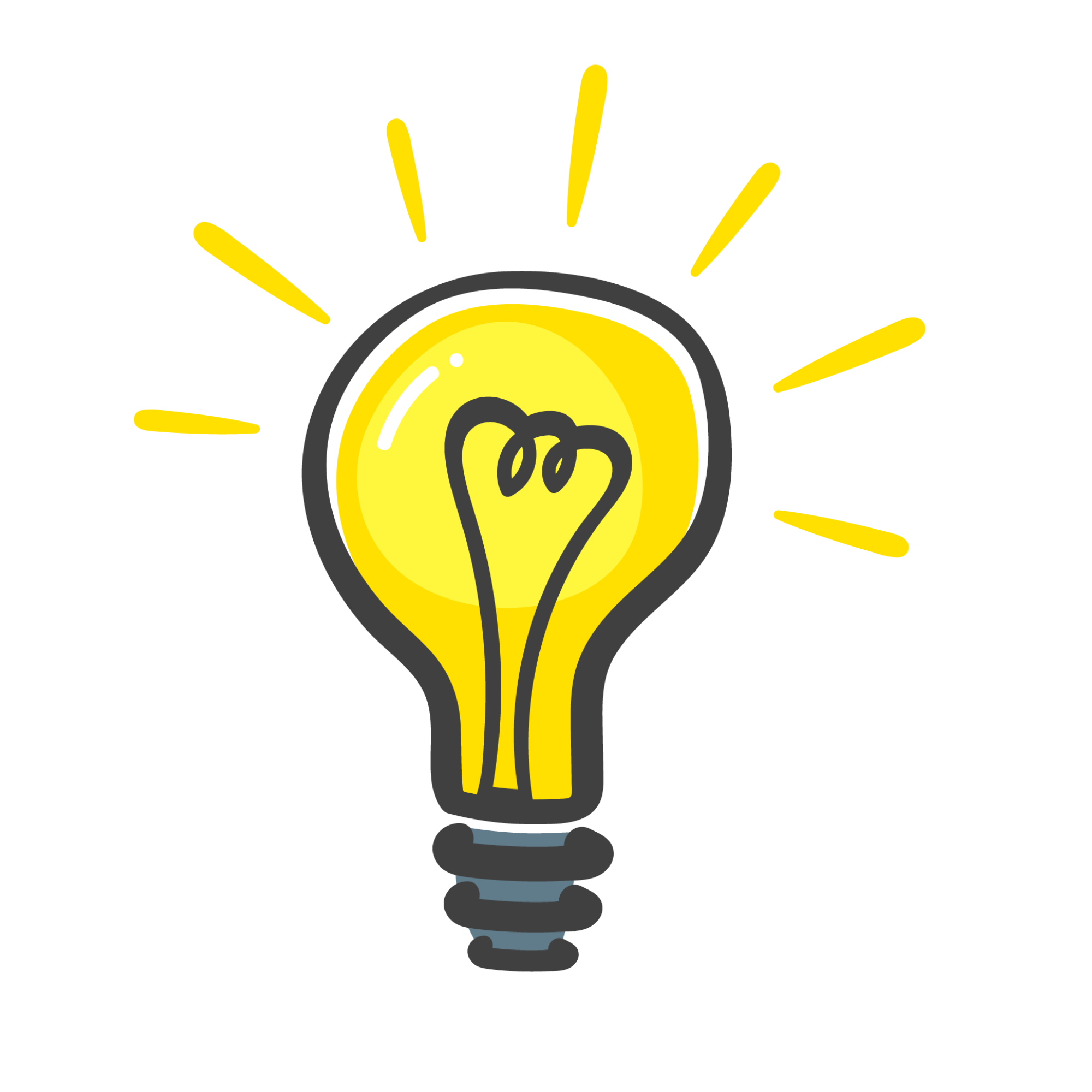 Animated glowing lightbulb